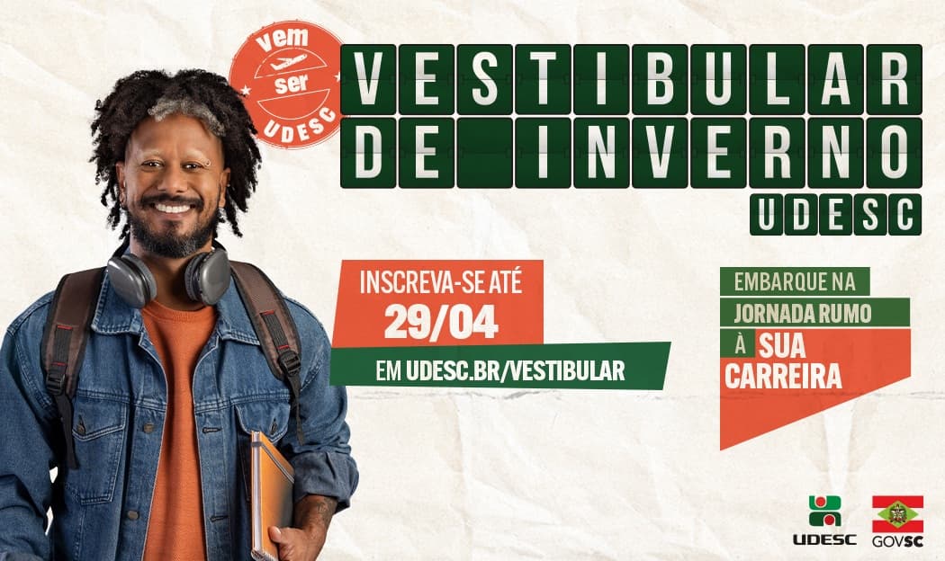 Udesc está com inscrições abertas até o final de abril para o Vestibular de Inverno 