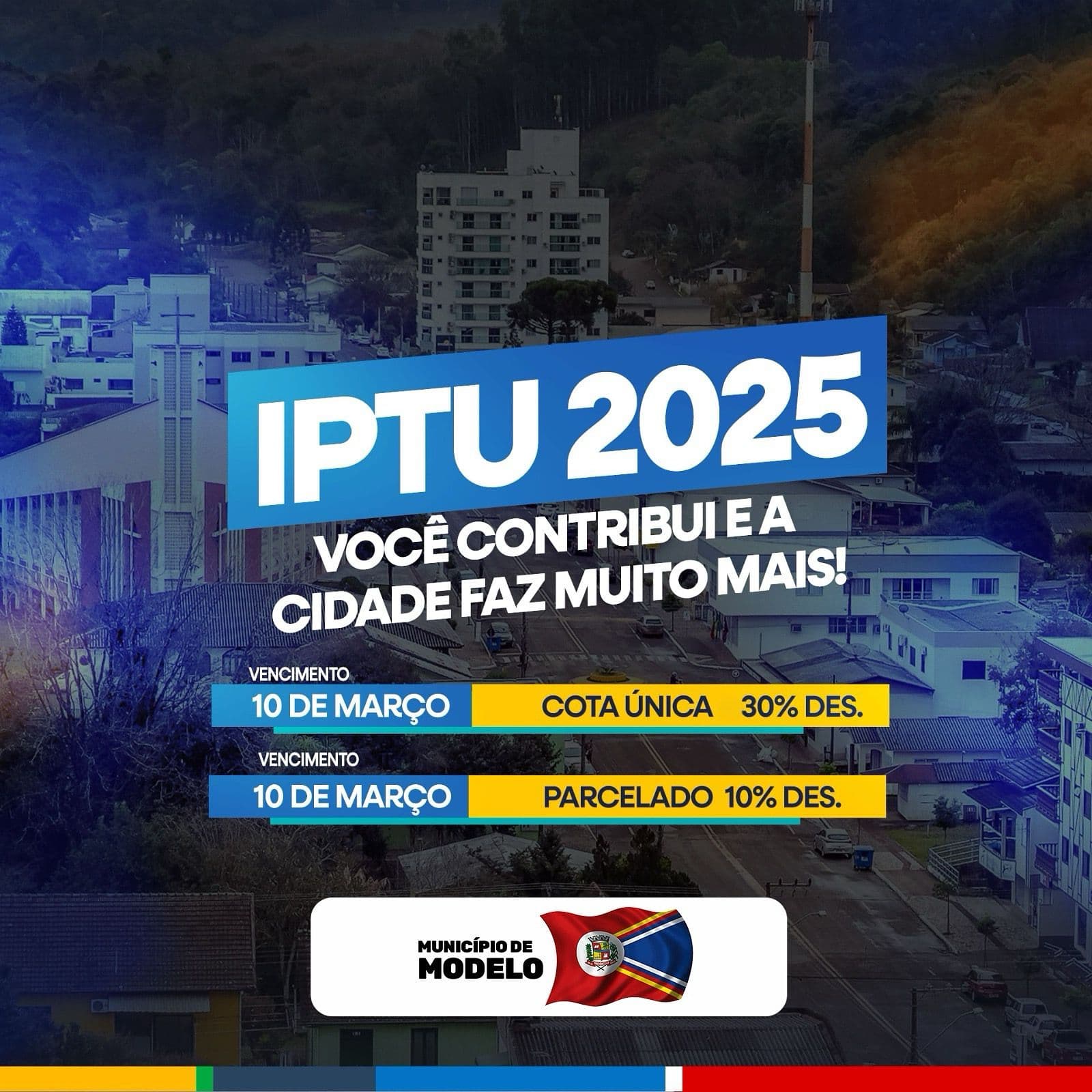 Carnês de IPTU já estão disponíveis em Modelo