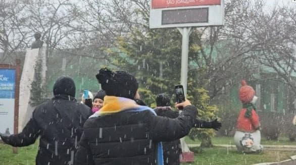 Serra Catarinense registra segunda ocorrência de neve no ano