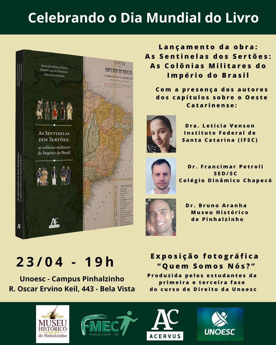 Livro sobre Colônias Militares do Império será lançado em Pinhalzinho  