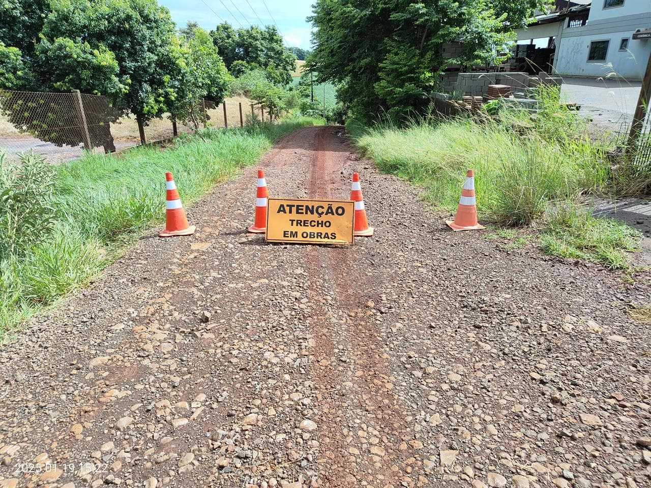 Chuva danifica obra e acesso a Linha Santa Terezinha é interditado 