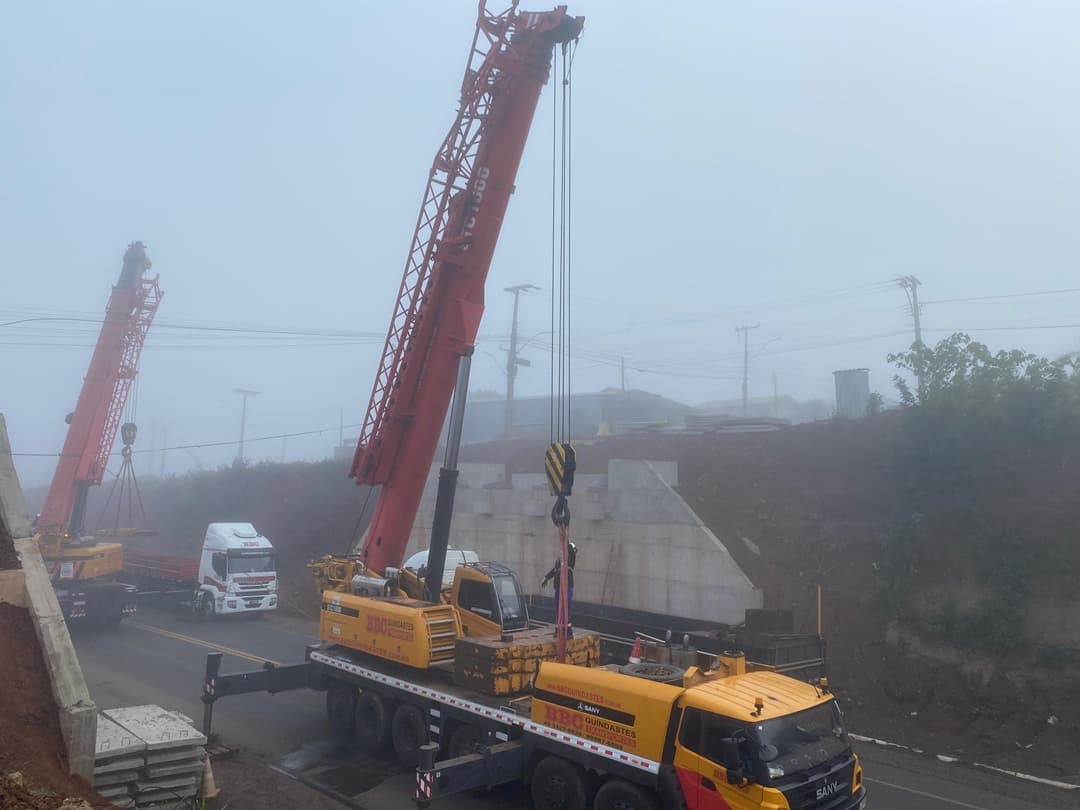 BR-282 será fechada em Pinhalzinho para instalação da estrutura dos viadutos