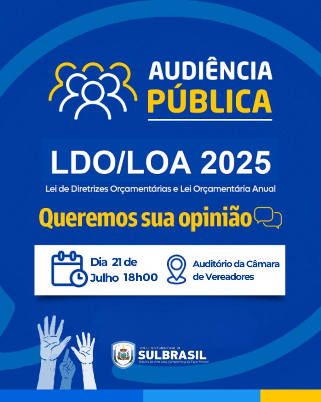 Sul Brasil promove Audiência Pública para definir prioridades do orçamento