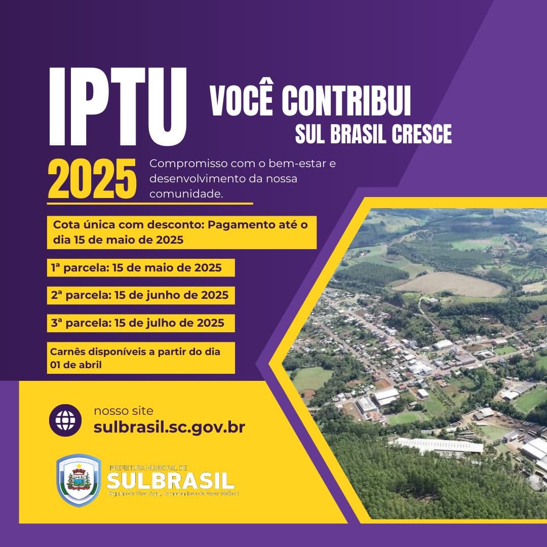 IPTU 2025 já pode ser acessado em Sul Brasil
