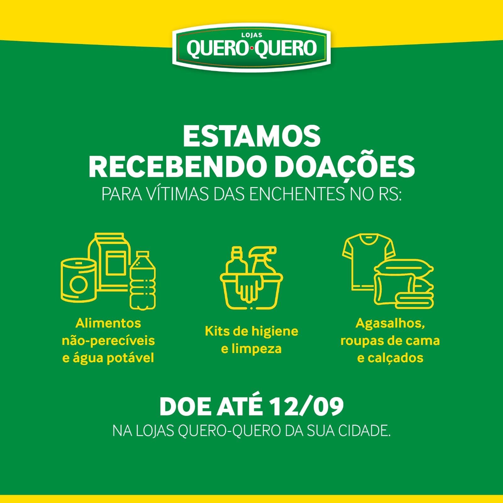 Lojas Quero-Quero de Pinhalzinho é ponto de coleta para doações à famílias atingidas pelas enchentes no RS