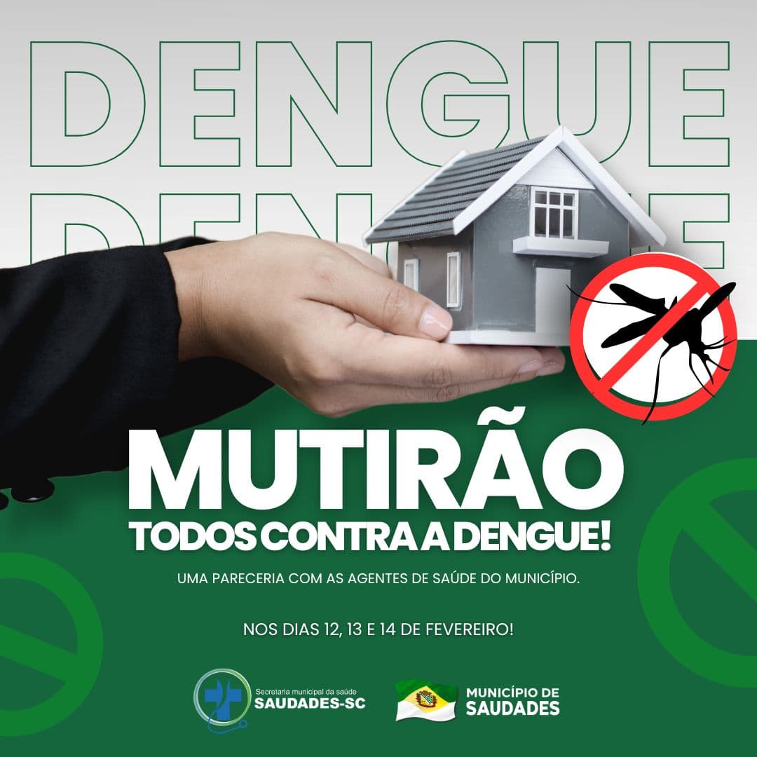 Mutirão de Combate ao Aedes Aegypti será realizado nos dias 12, 13 e 14 