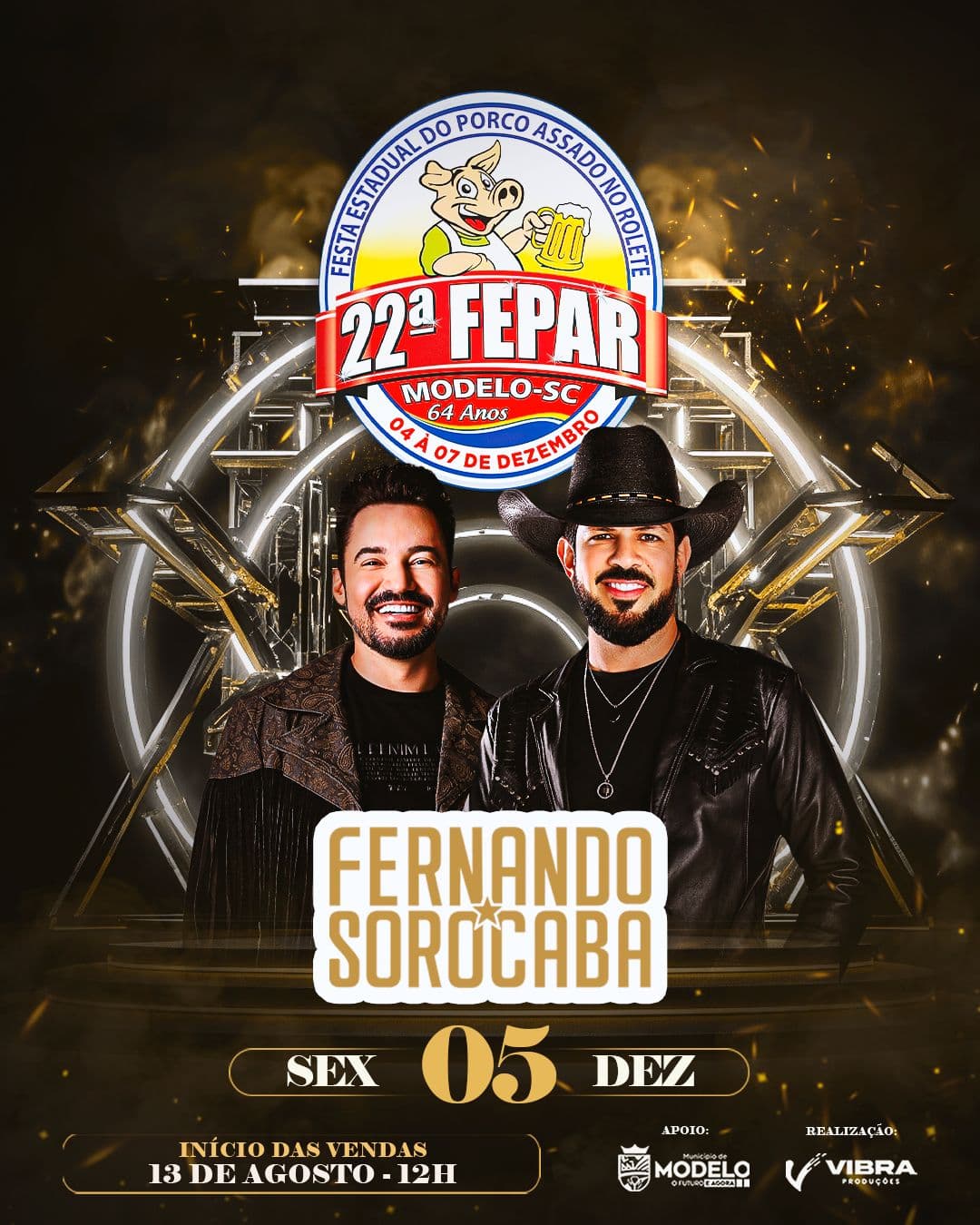 Ingressos para show de Fernando & Sorocaba na Fepar já estão à venda