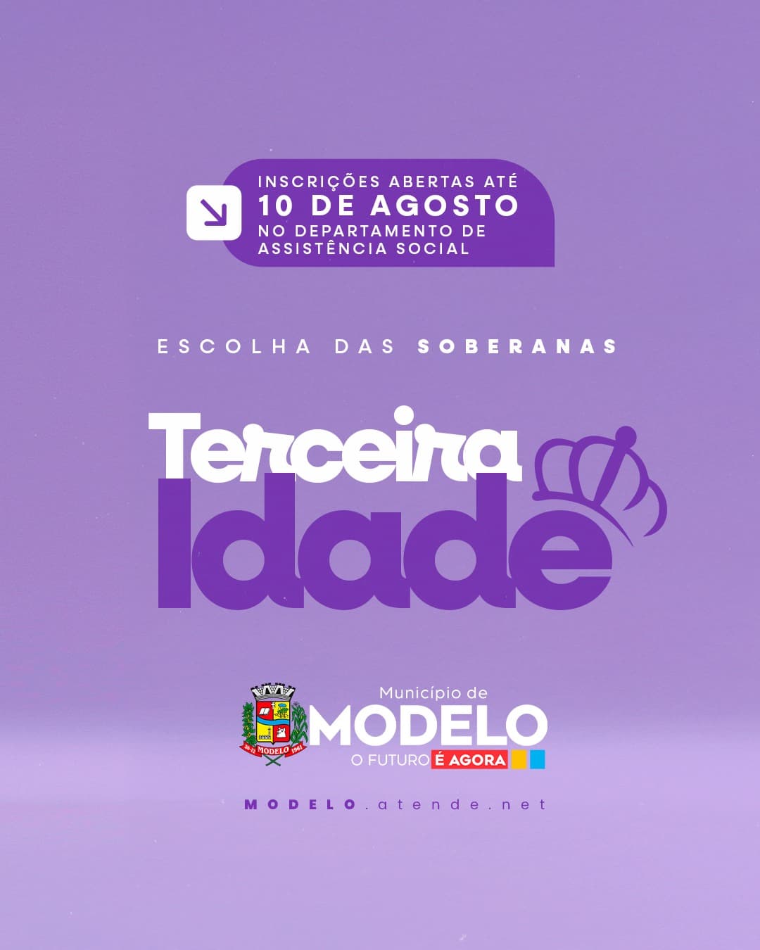 Modelo terá Escolha das Soberanas da Terceira Idade com desfile e homenagem ao Dia do Idoso
