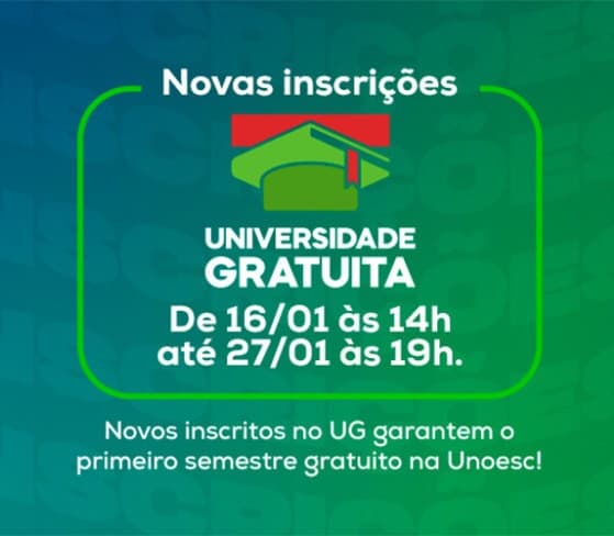 Inscrições para o programa Universidade Gratuita começam e Unoesc reforça apoio aos estudantes (Foto por Divulgação)