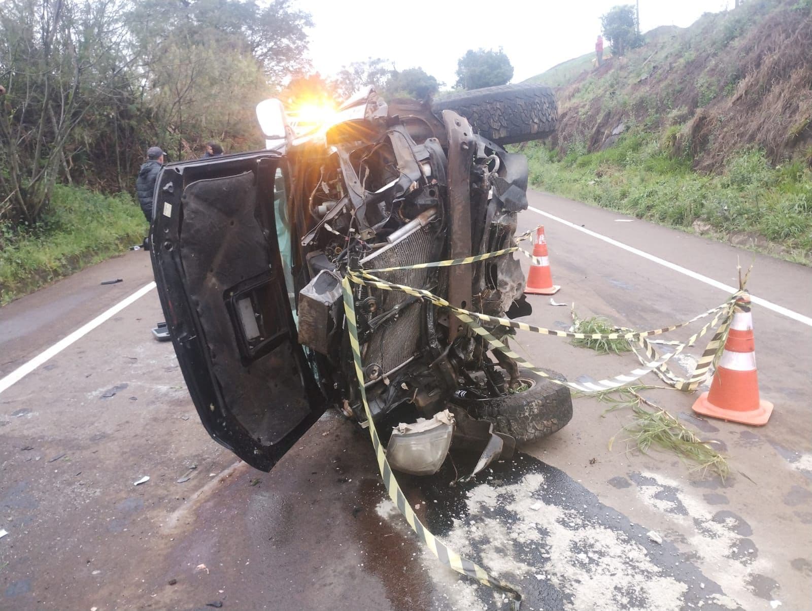 Acidente na SC-160 ocorreu em Bom Jesus do Oeste (Foto por Redes Sociais)