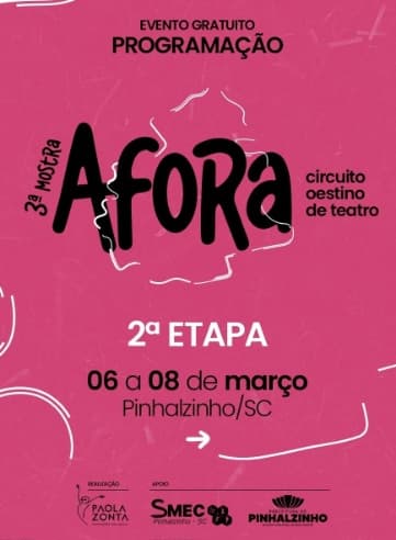 Pinhalzinho recebe 2ª etapa da Mostra Afora com cinco espetáculos gratuitos