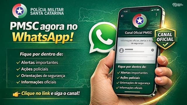 Polícia Militar de SC lança canal oficial no WhatsApp para informar população em tempo real