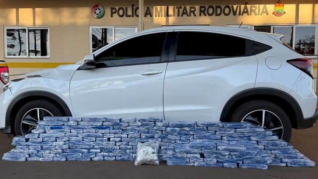 Quase 100 kg de maconha são apreendidos em ação conjunta na SC-480 em Chapecó
